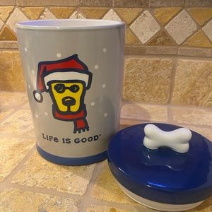 Life is good Pet Treat Ceramic Canister